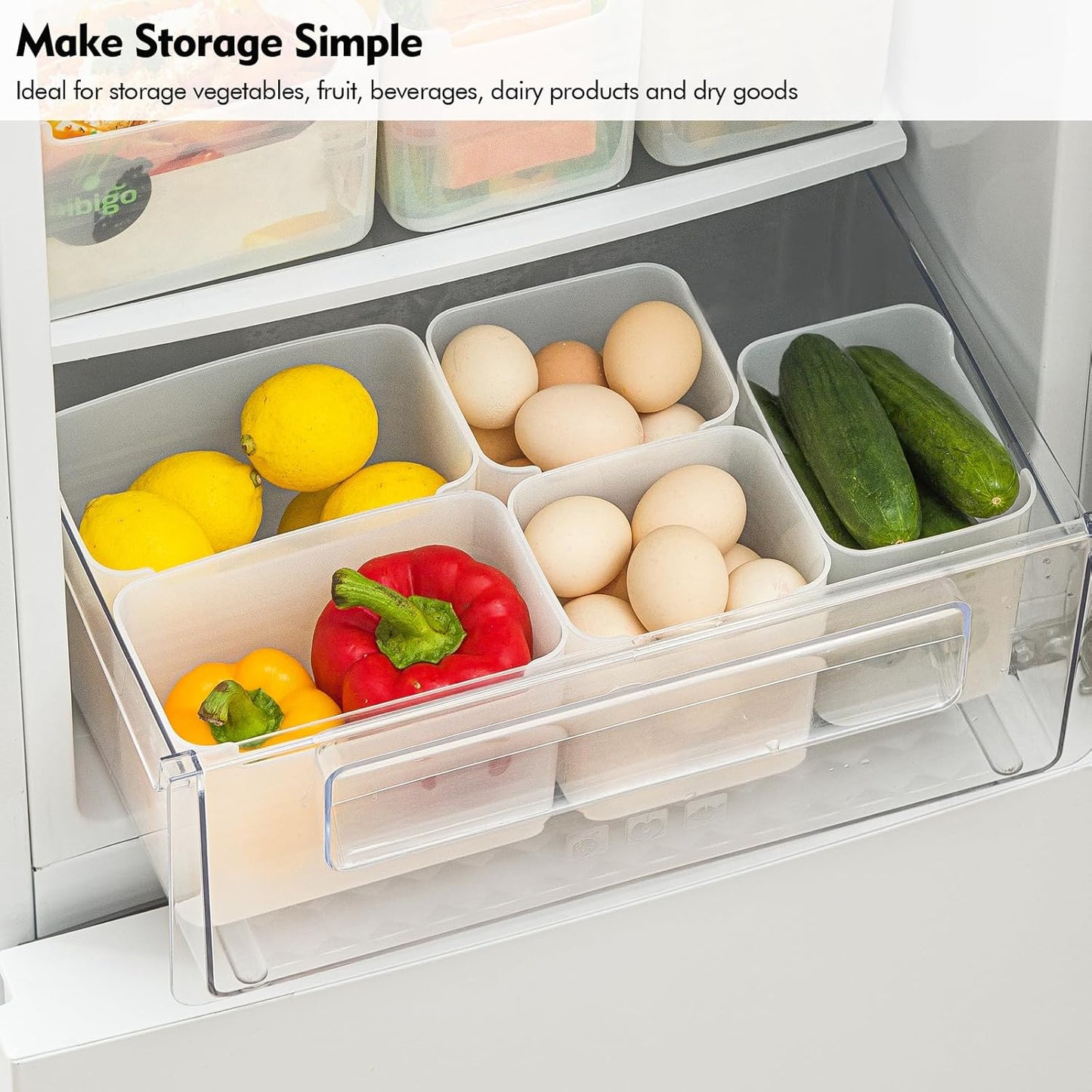 Fridge Storage and Organiser Box (Set of 6)