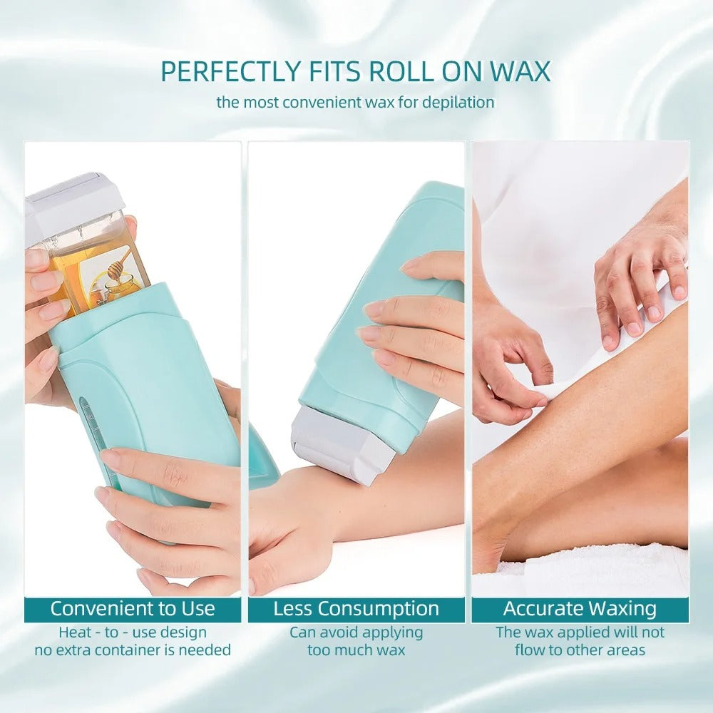 Hair Removal Wax Warmer Roll On Heater machine With Wax Refill Cartridge (Combo of 3 Products)