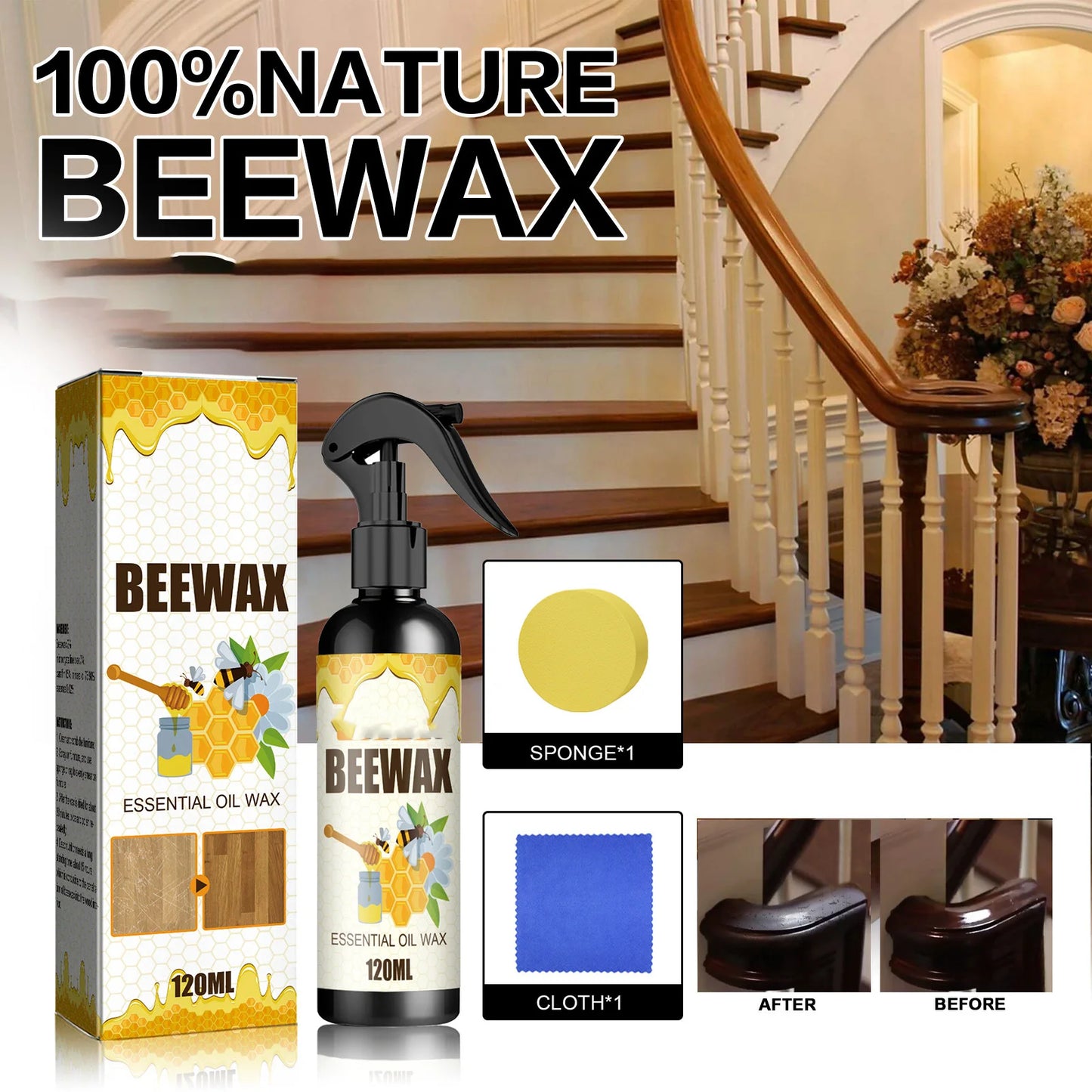 WowWood Beeswax Furniture Polish and Cleaner (Buy 1 Get 1 Free)