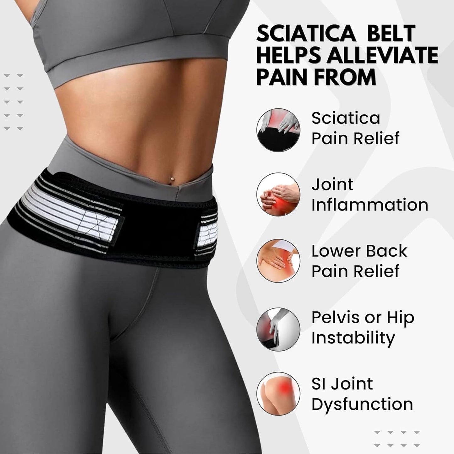 Lower Back Lumbar Support And Sciatica Pain Relief Brace