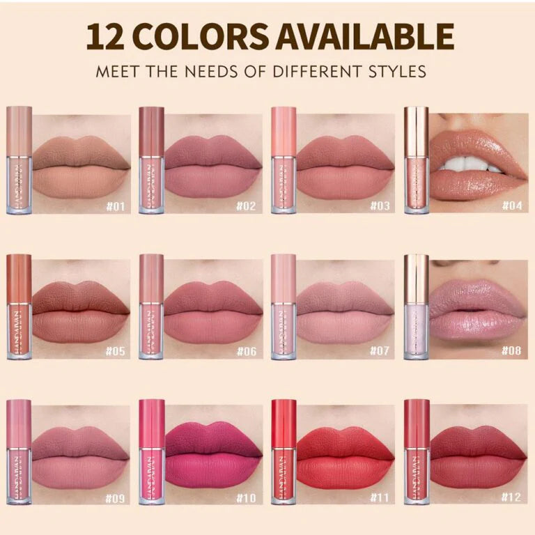 Velvet Matte Liquid Lipstick Set - 12 shades