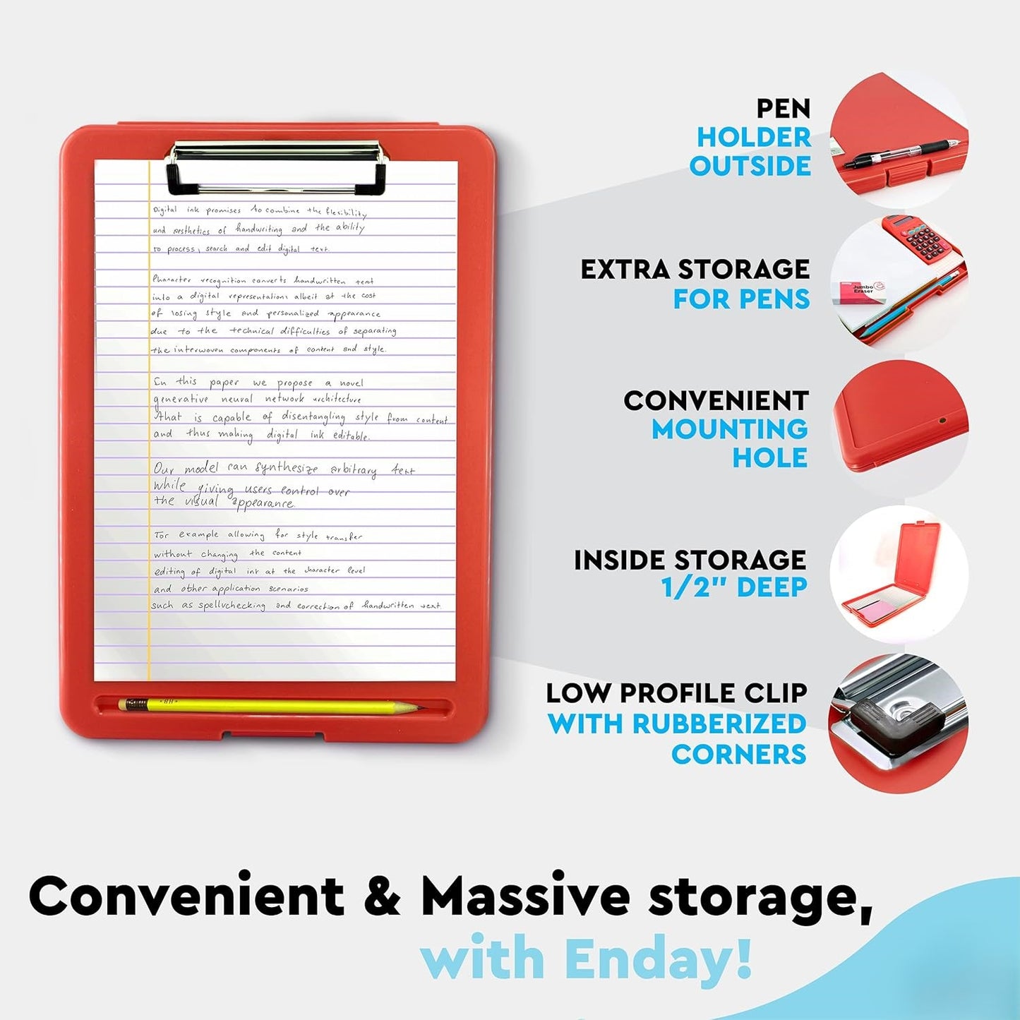 Writing Clipboard With Utility Holder Storage Pad